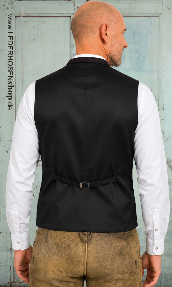 vest, waistcoat, rückenansicht, schwarz, gurt-schnalle,