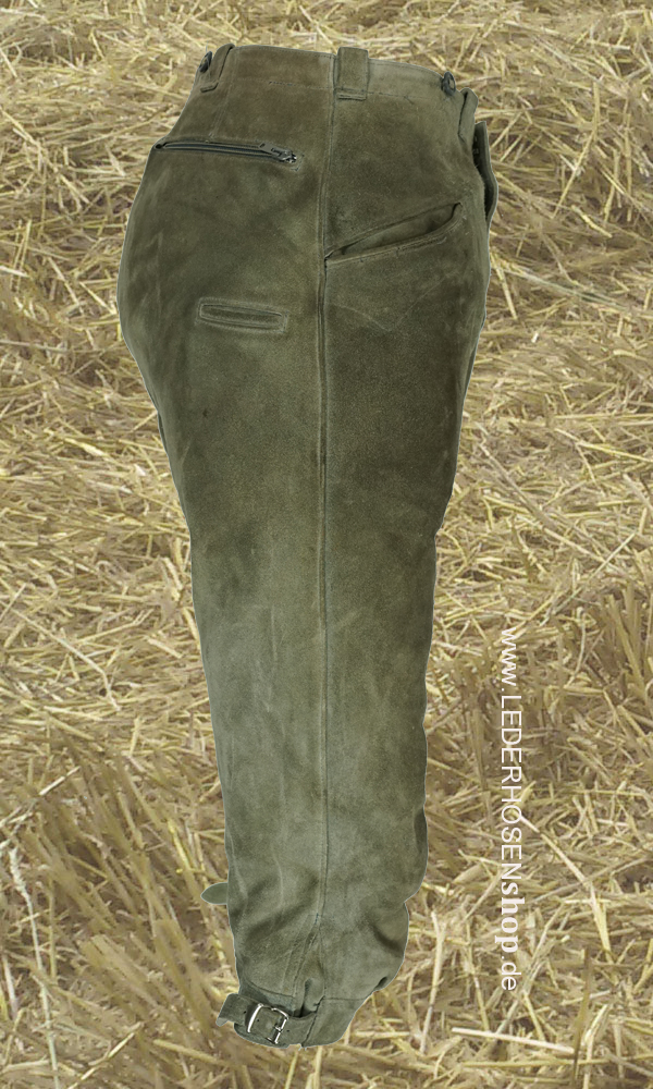 Chaps, Hose, Leder, Olivgrün, Reißverschluss, Hintere Tasche, Werkzeug-Details, Schnallenriemen,