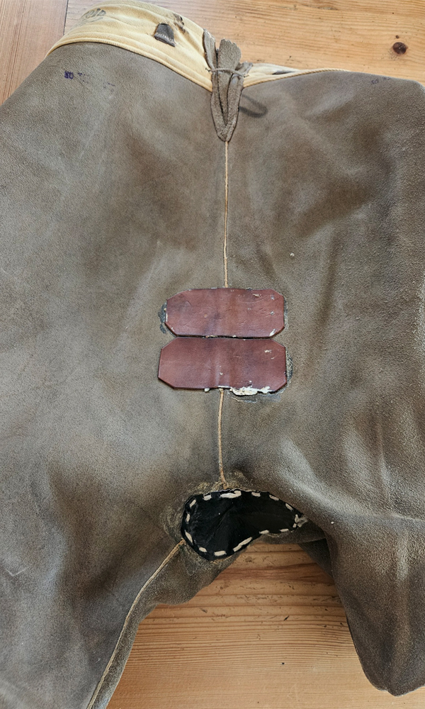 leder, jagdwang, tarnschutze, lappen, bruststück,