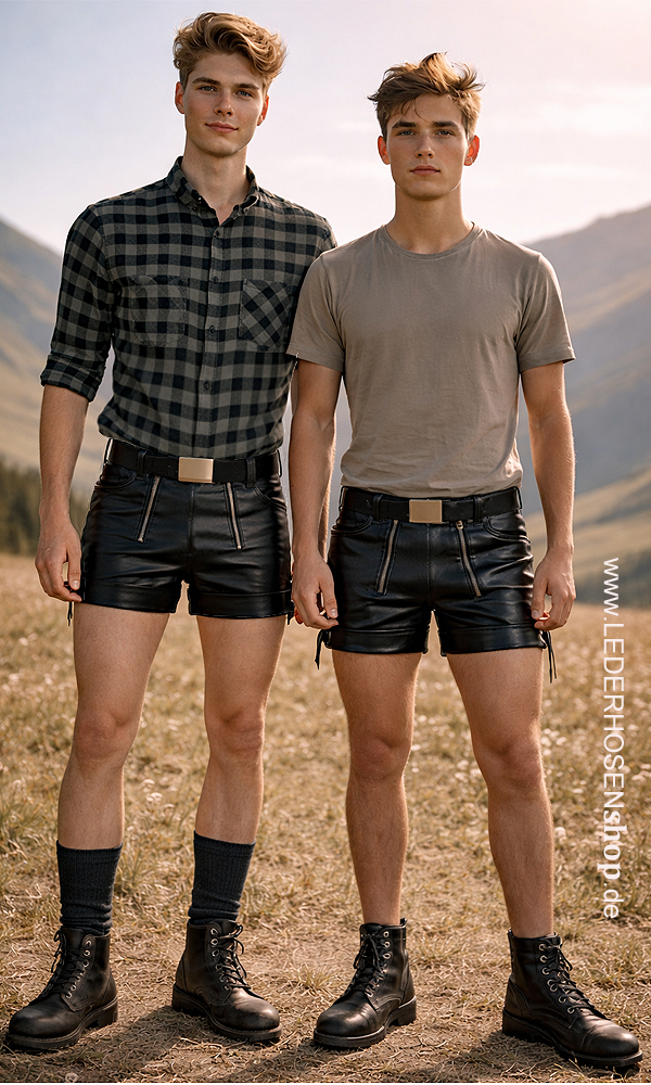 Hemd, Flanell, Karo, Kurzshorts, Lederschuhe,