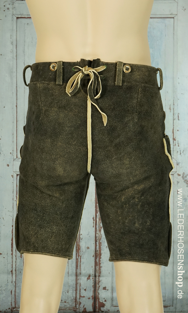 kurz shorts, cargo shorts, bindungsschnur, knielang, dunkelgrau,