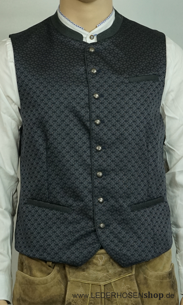 Weste, Miederjacke, Knöpfe, Jacquardmuster, Seitentaschen,