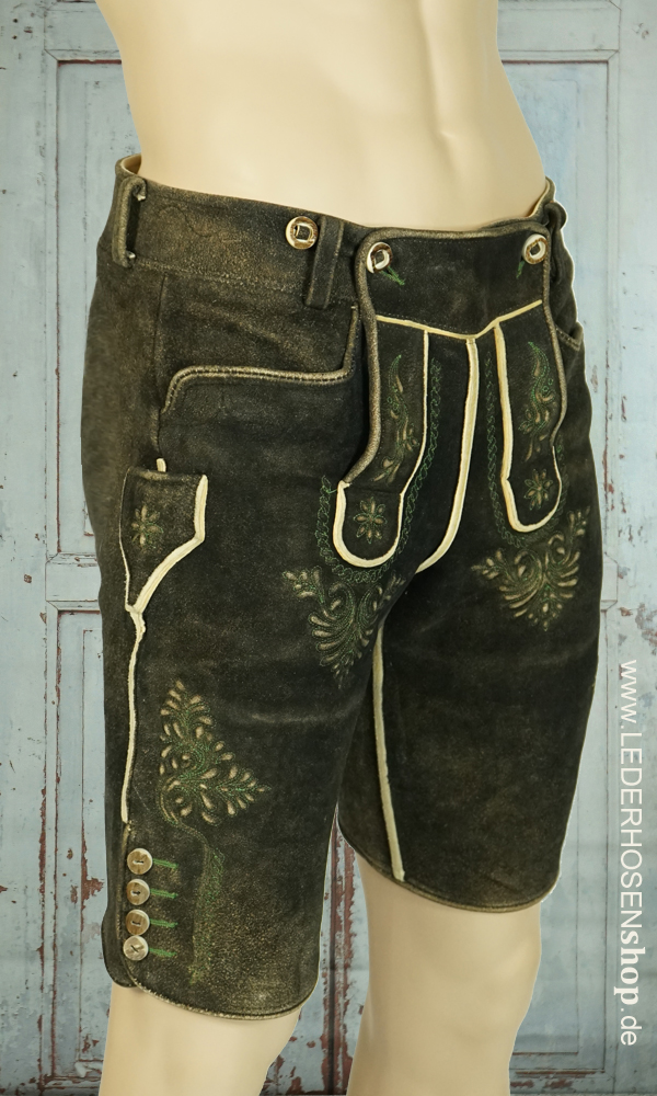 lederhose, herren, stickerei, grün, shorts,